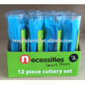 12PC plastic cutlery set in PVC box (Blue 306C) #TG1006EG